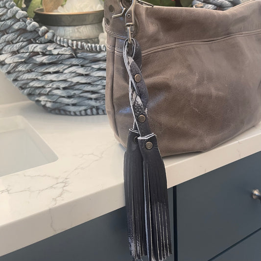 Braided Tassel Tie-Dye Cowhide