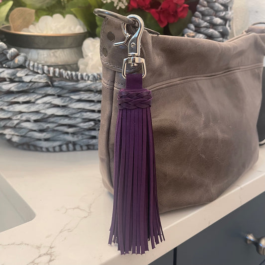 Short OG Tassel Purple Lamb Suede #2